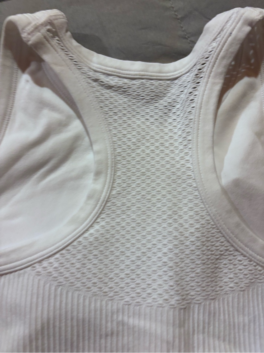 White Ribbed Racerback Crop Tank | Size Medium - Picture 7 of 7